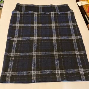 Plaid Blue and Black Women's Skirt